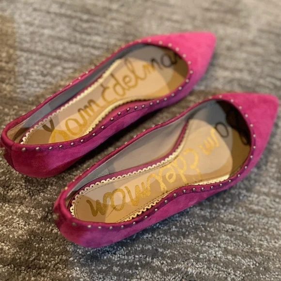 Hot pink suede- Sam Edelman Flats - Picture 2 of 4